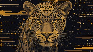 豹之威严 黑金炫酷插画