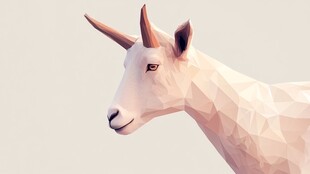 低多边形风格山羊头像