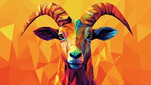 彩色几何风山羊头像