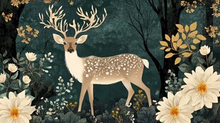 森林中的梦幻斑点鹿