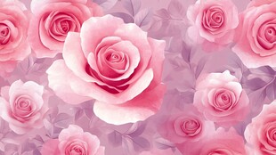 浪漫粉色玫瑰花卉背景图