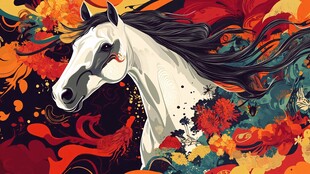 奔马绘卷 灵动色彩中的骏马