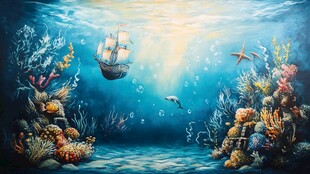梦幻海底的古老帆船之旅