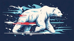 动感北极熊的炫彩奔跑瞬间