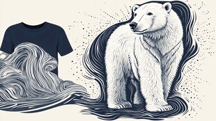 北极熊主题潮流T恤设计