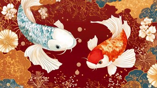 双锦鲤贺岁 吉祥喜庆风