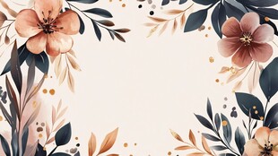 水彩花卉边框装饰图案