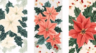 圣诞一品红花卉图案组图