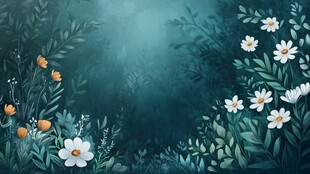 梦幻森林花卉背景图