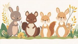 森林萌宠四小只