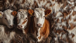 三头可爱小牛的温馨瞬间