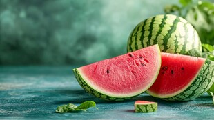 新鲜多汁的美味西瓜切片