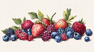 缤纷浆果插画 色彩诱人