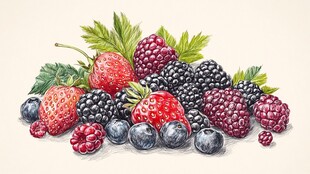 缤纷浆果插画 新鲜诱人