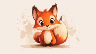 可爱小狐狸插画