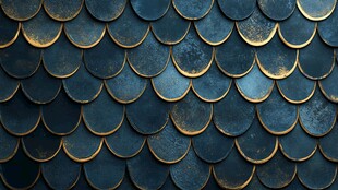 深蓝鱼鳞状瓦片纹理背景