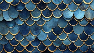 蓝色鱼鳞状金属质感背景