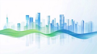 城市天际线与流动色彩