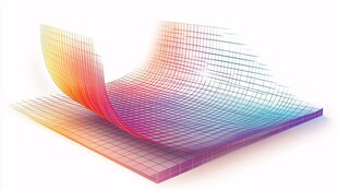 彩色渐变网格立体图形