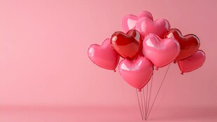 粉色心形气球浪漫集合