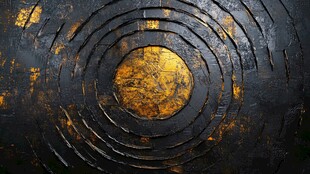 黑金环形纹理艺术背景