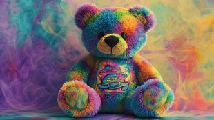 五彩斑斓的梦幻泰迪熊