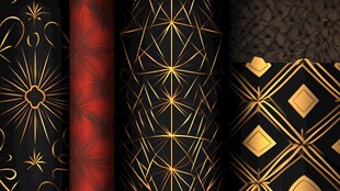 奢华黑金几何图案纹理集合