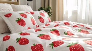 草莓图案床上用品超清新