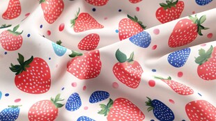 草莓图案可爱印花布料