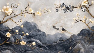 中式山水花鸟意境装饰画