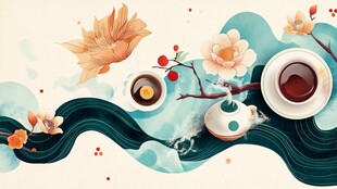 中式茶饮插画之雅致风情