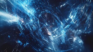 梦幻蓝色科技感漩涡画面