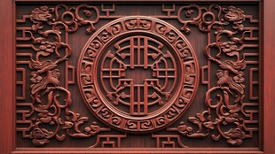 中式木雕窗棂 精致传统图案