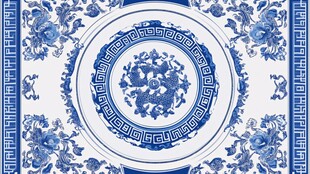 中式青花瓷盘图案设计