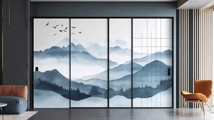 中式山水风移门设计