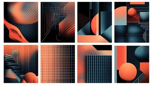 几何抽象艺术图案集合