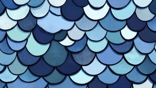 蓝调鱼鳞状纹理图案背景