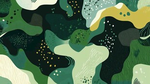 抽象几何绿植图案背景