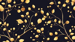 黑金树叶装饰图案背景