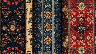 多样复古花纹织物图案展示