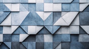 蓝白几何拼接墙面纹理