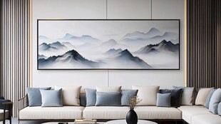 中式客厅的山水装饰画