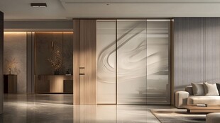 现代简约风格的客厅与衣柜