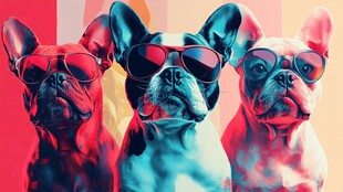 时尚墨镜法斗三剑客