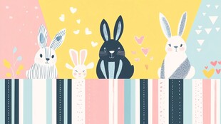 可爱兔子们的多彩欢乐世界