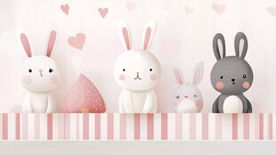 可爱兔子摆件营造温馨氛围