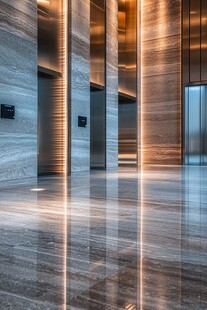 现代奢华电梯厅室内景致