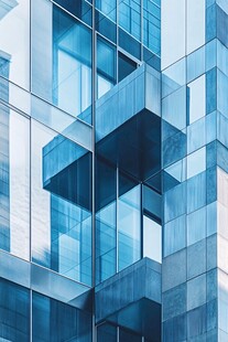 现代玻璃建筑外观局部