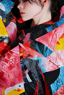 时尚几何印花服饰模特