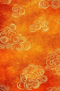 复古金云纹中式背景图案